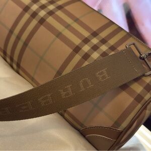 Burberry nova check barrel bag with strap